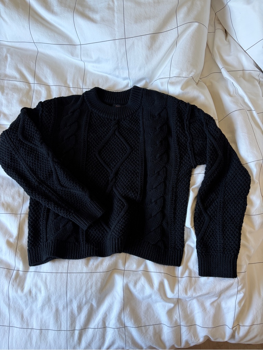 Quince 100% Organic Cotton Sweater in Black